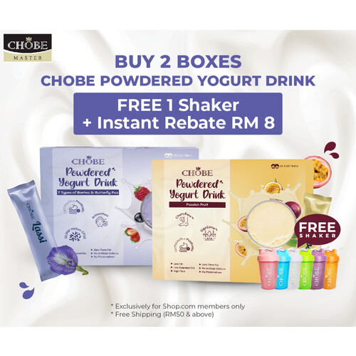 [Mid Year Sales] CHOBE Powdered Yogurt Drink - Butterfly Pea and Passion Fruit - FREE Shaker